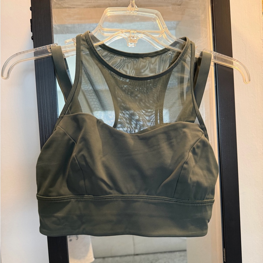 Lululemon Mesh Olive Green Sports Bra